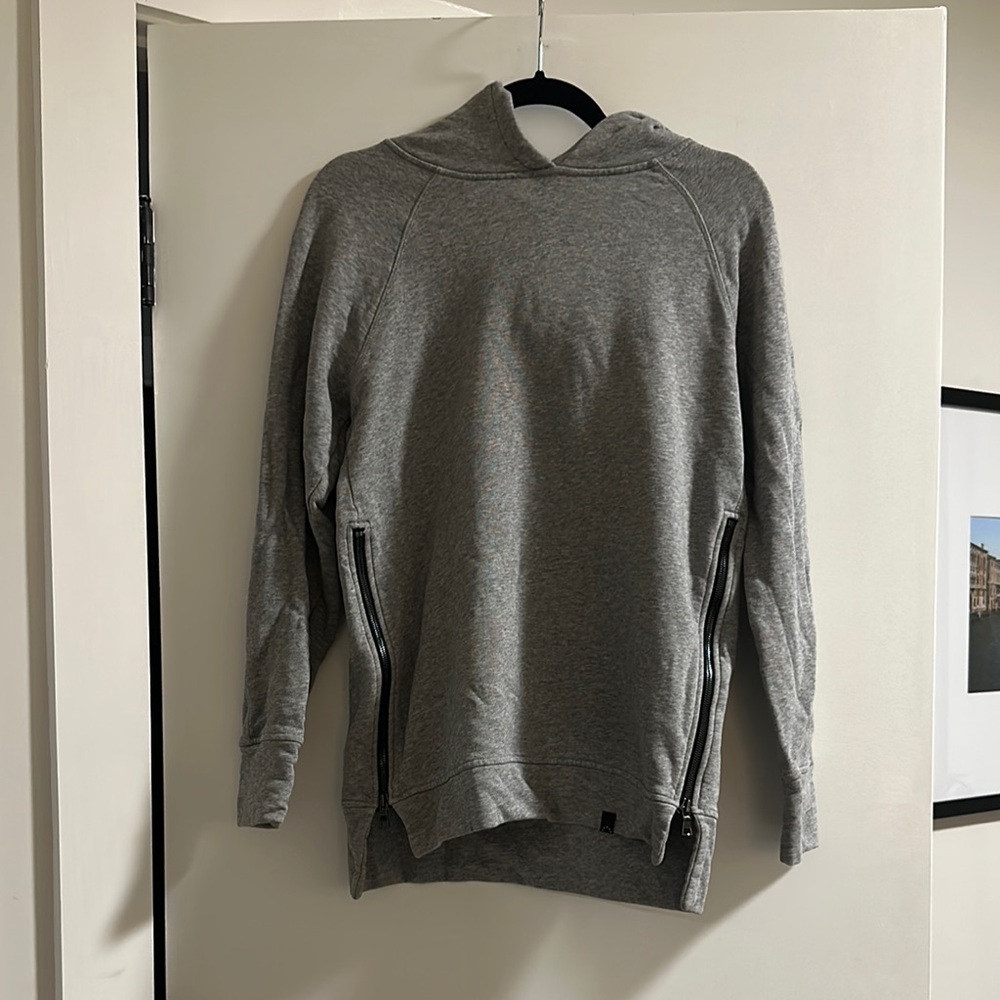 Gray Hoodie with Side Zippers